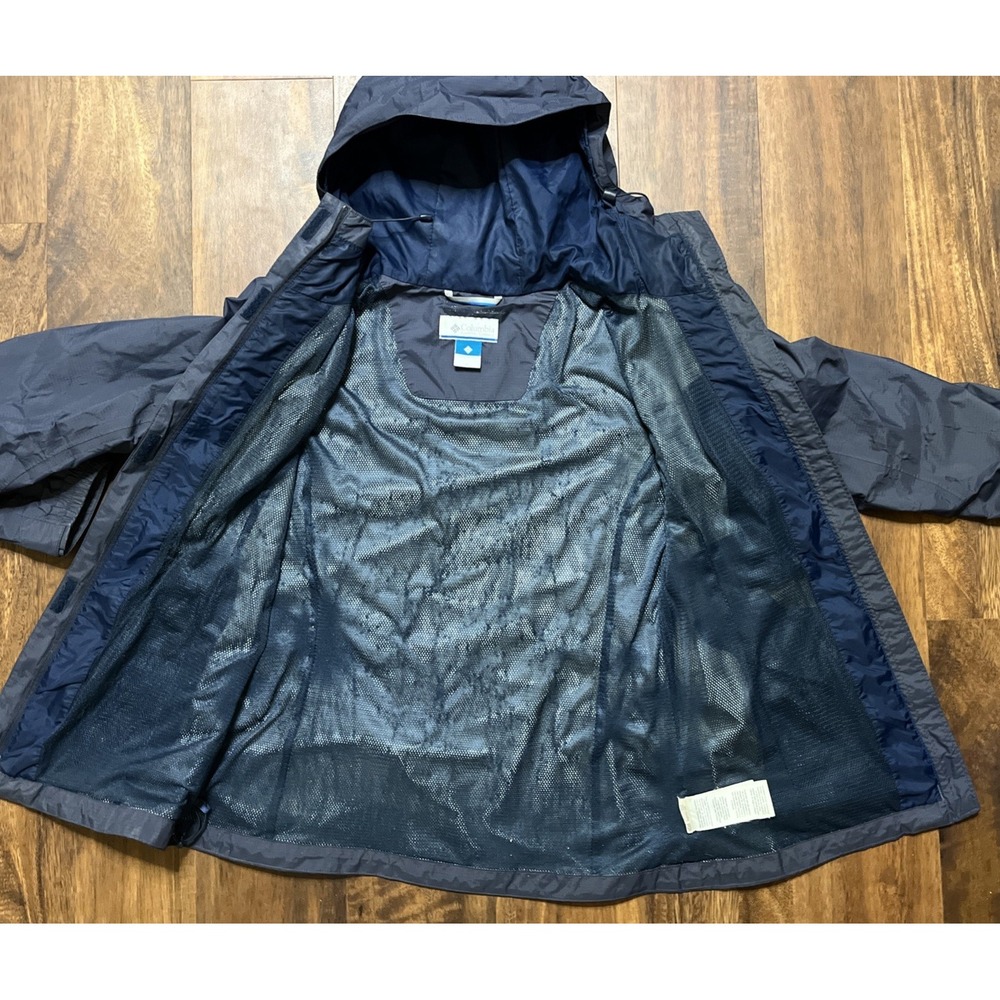 COLUMBIA Watertight Omni-Tech Waterproof Blue Hoodie Rain Jacket Womens M - Picture 4 of 11